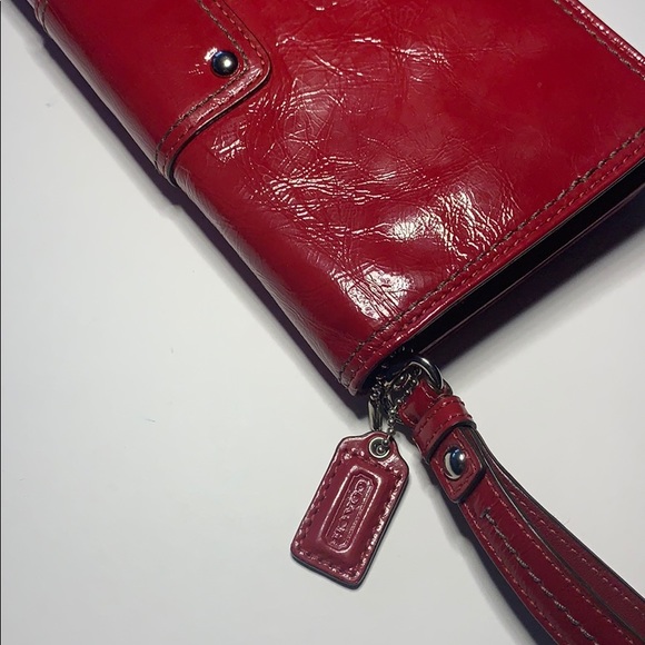 Coach Red Leather Wristlet - Picture 4 of 4